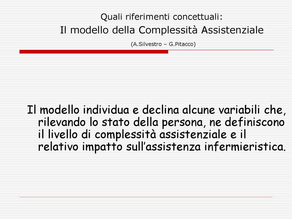 Lintensit Di Cura E La Complessit Assistenziale Ppt Scaricare